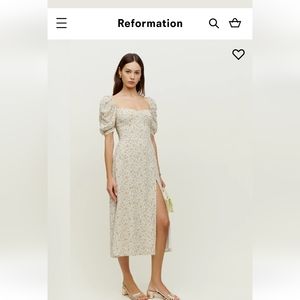 Reformation White floral Dress